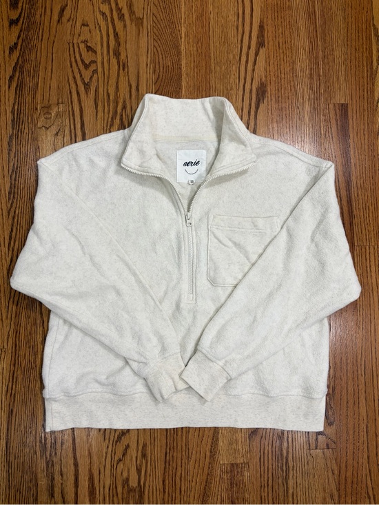 aerie Tops - aerie So Soft Cream Half-Zip Fleece Pullover (XS)